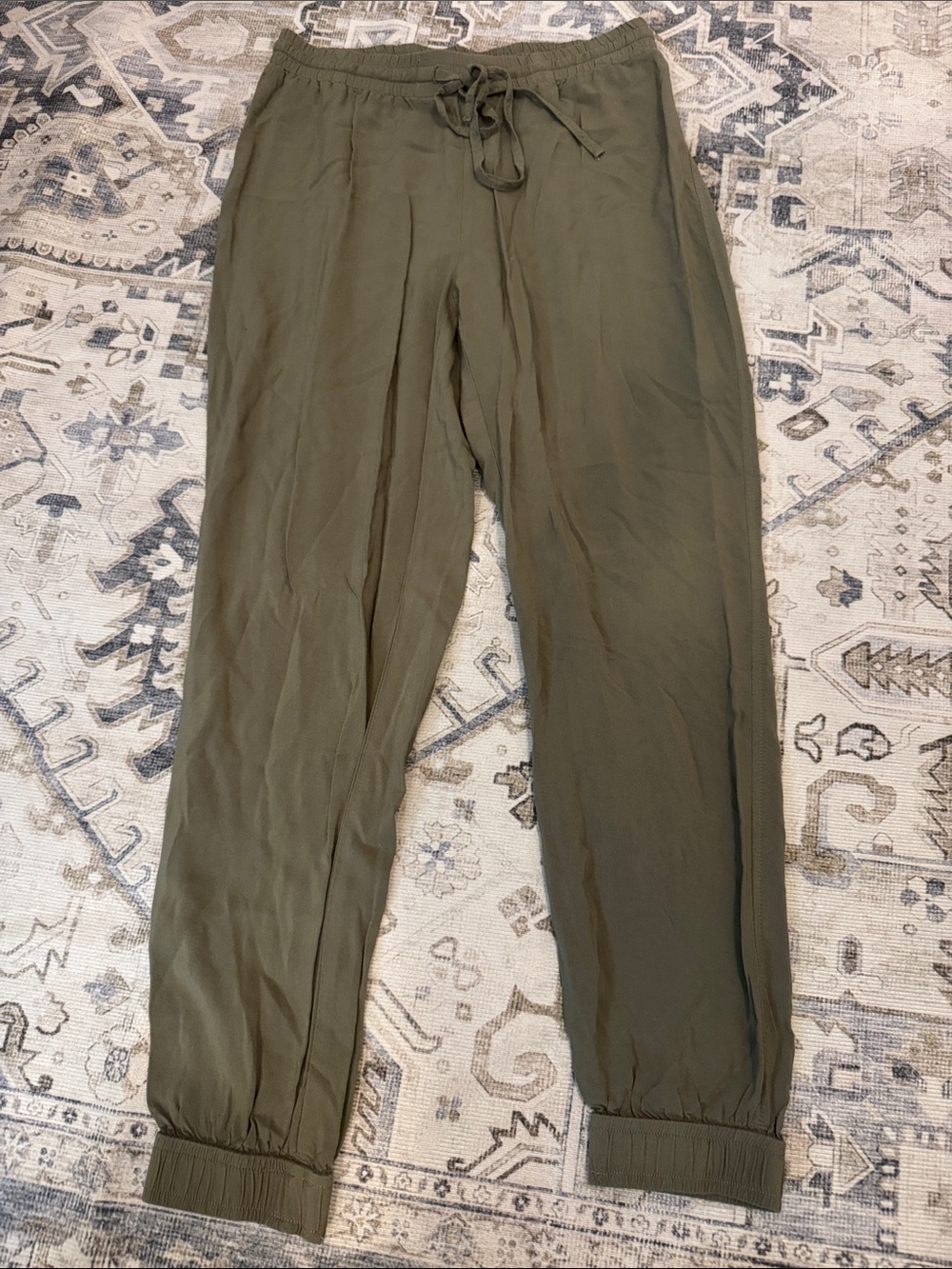 Abercrombie & Fitch Small Olive Green Jogger Pants Drawstring Utility sz small